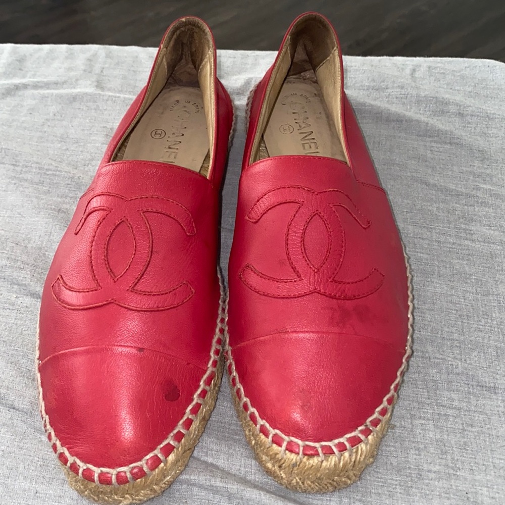 Red Chanel espadrilles